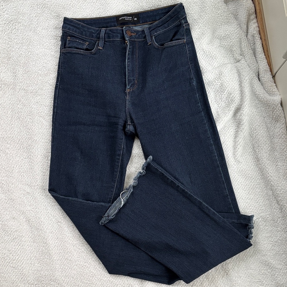 Just Black High Rise Dark Rinse Bootcut Jeans